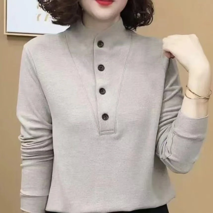 2024新款时尚洋气百搭气质长袖打底衫女士长袖显瘦上衣T恤