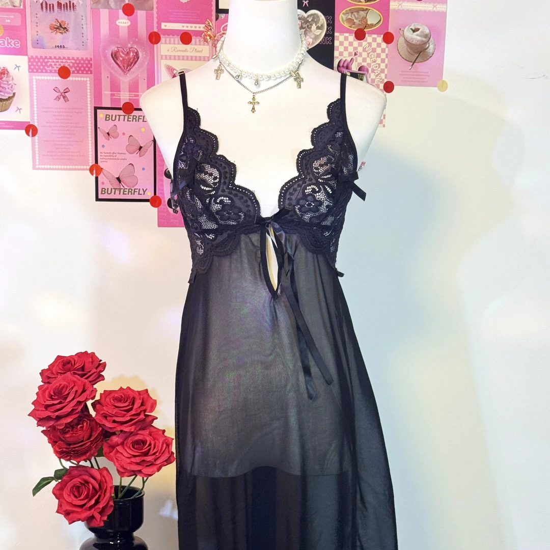 【桃涩日记】性感套装旗袍蕾丝吊带裙显瘦-福利品