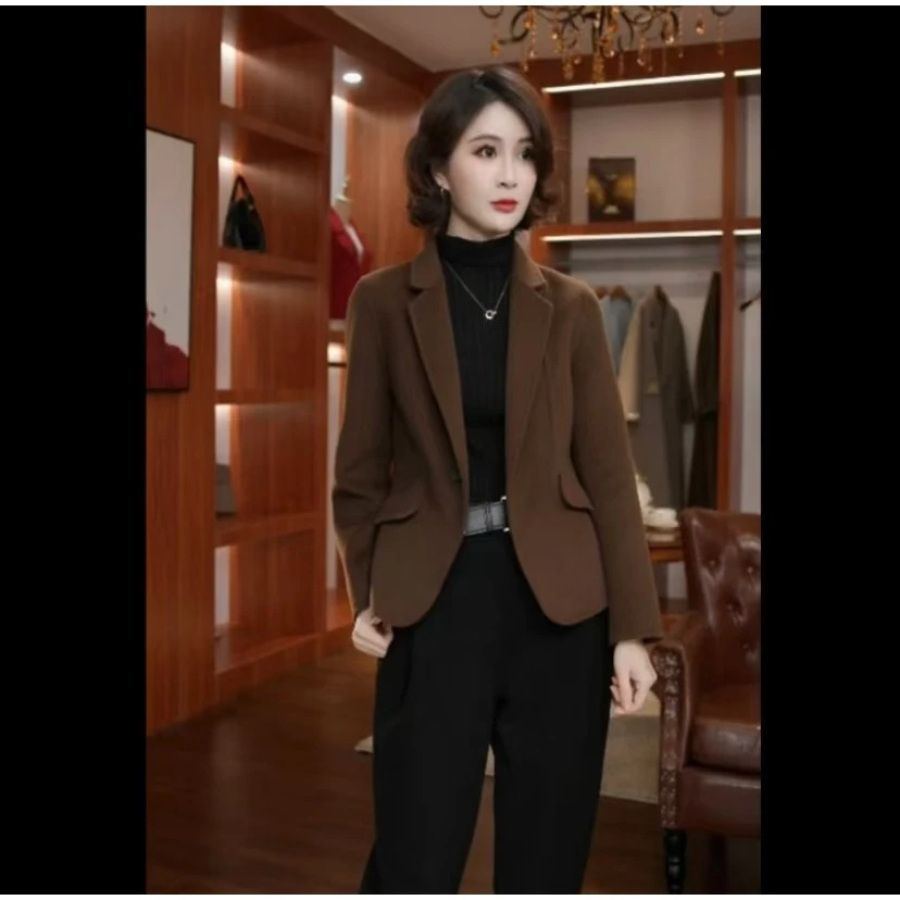 【SHAN】气质高级感24新款一粒扣西装外套女秋冬修身显瘦休闲西服