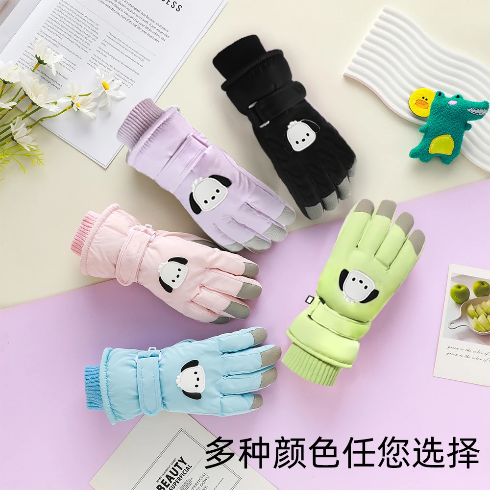 儿童滑雪手套冬季加厚绒棉保暖防滑可爱学生男女童玩雪防泼水骑行