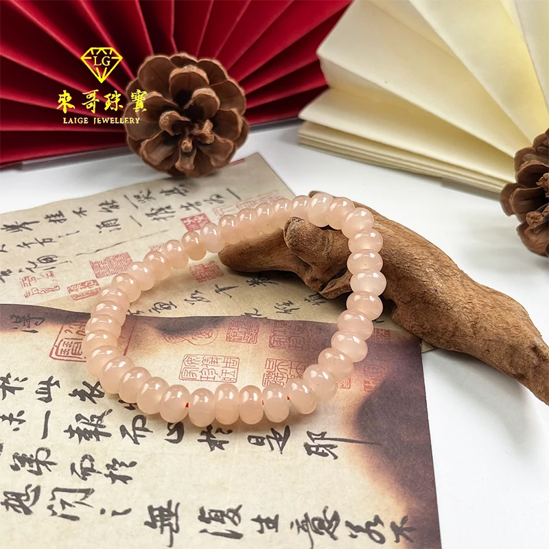 女神节福利【来哥严选】新疆藕粉料气质车轮饼算盘珠手串