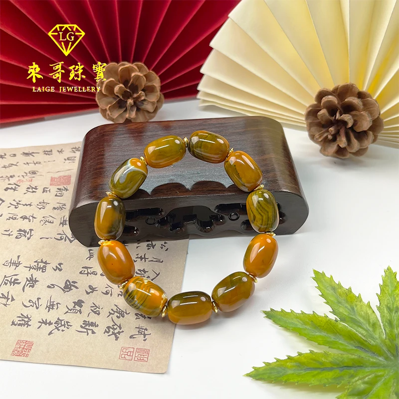 女神节福利【来哥严选】太岁肉灵芝长寿石枣珠手串k13mm