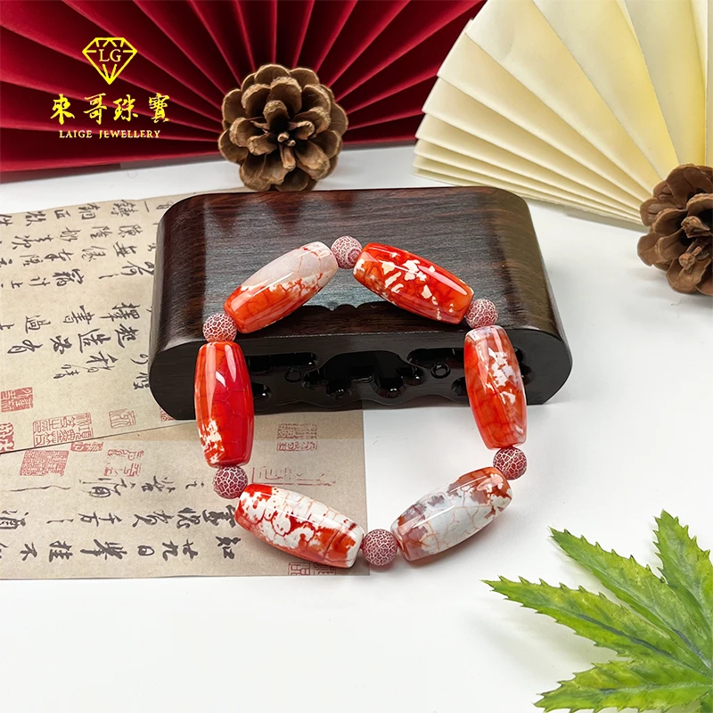 女神节福利【来哥严选】天然毕业级老料肉料血胆金莲腰花手串