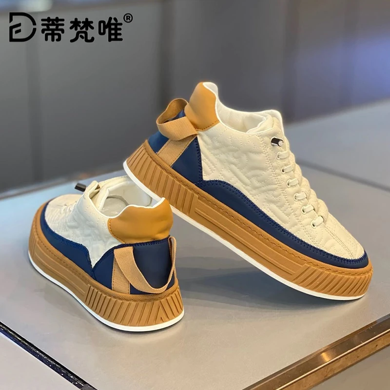 男鞋夏季2025新款百搭男士休闲皮面板鞋ins阿甘运动增高小白潮鞋