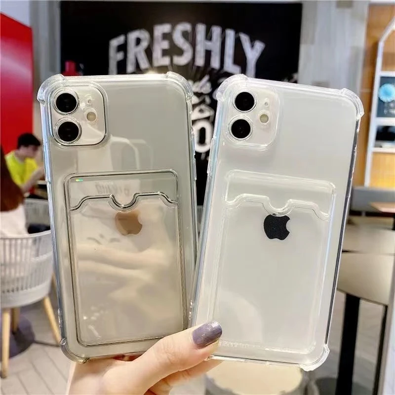 可放卡片照片苹果14PRO手机壳iPhone13防摔角12透明11软xsmax套XR
