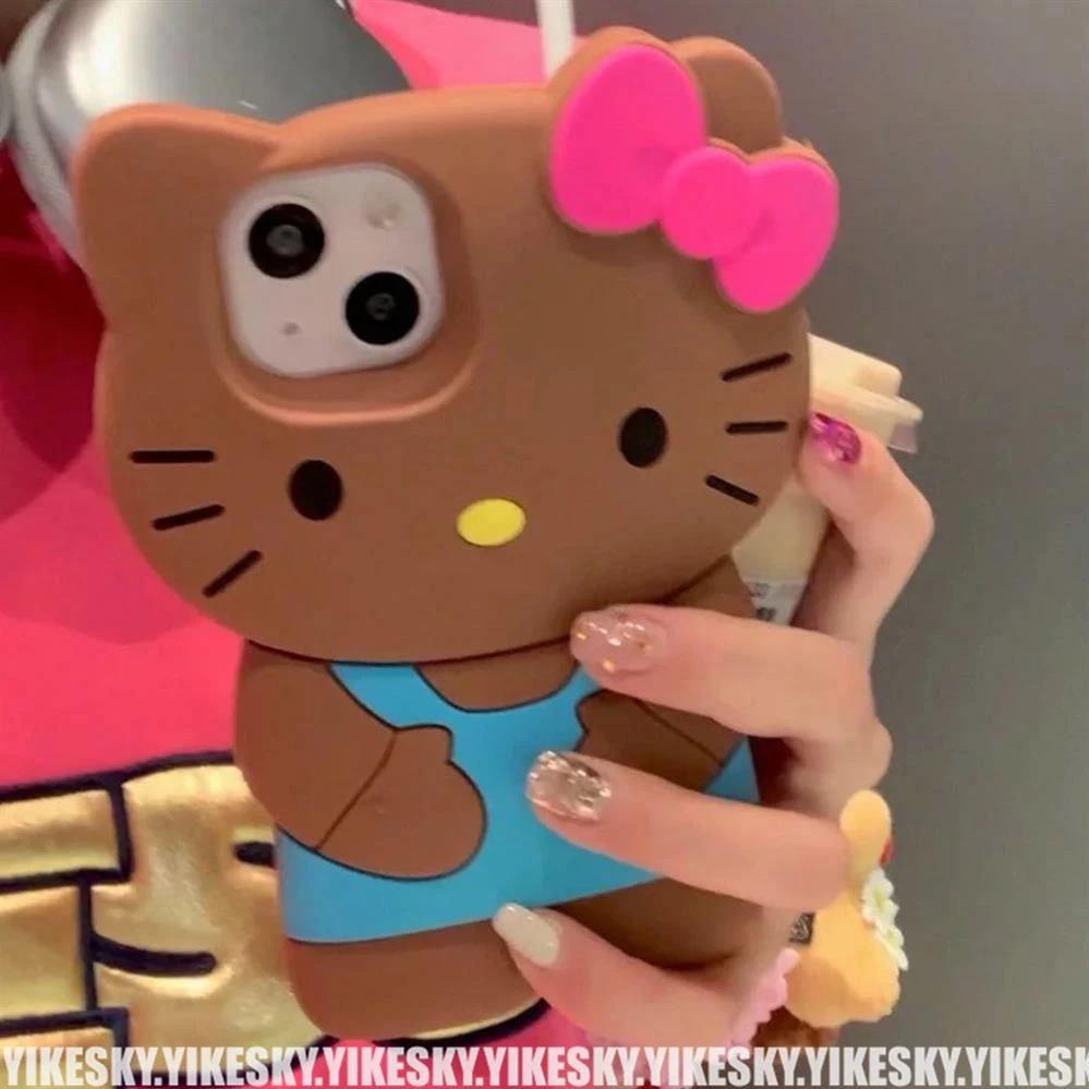 夏威夷黑皮hellokitty苹果14手机壳iPhone13硅胶12软11女XXRXSMAX