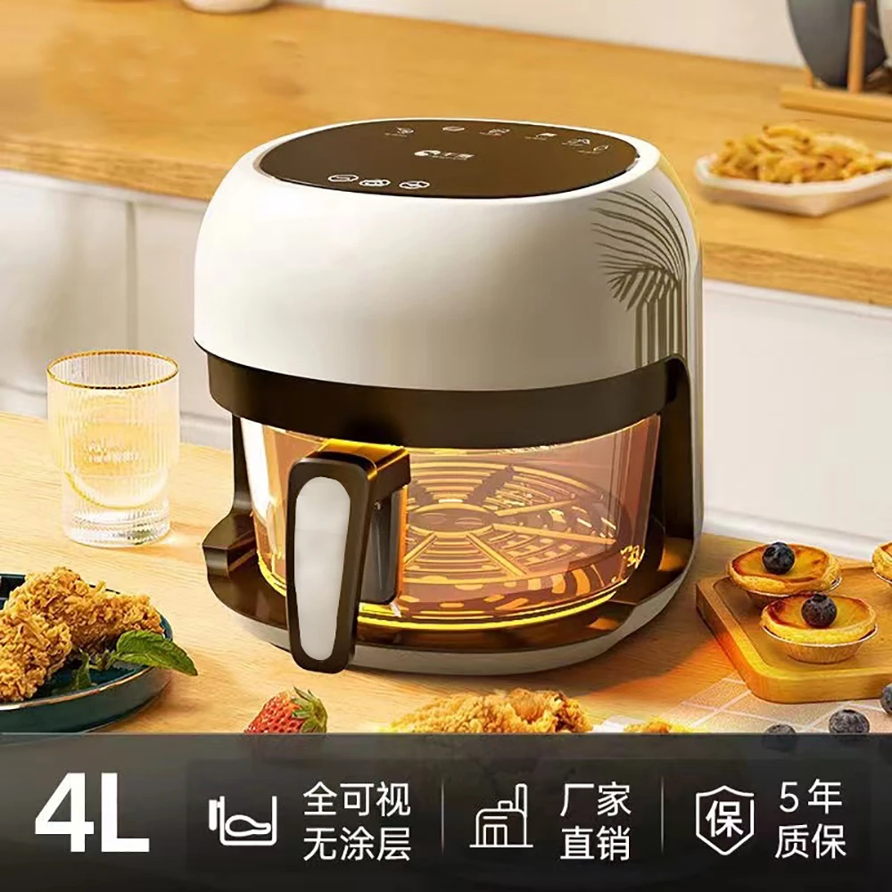 全自动空气炸锅可视化4L容量家用无油无烟网红款电烤一体智能锅AB