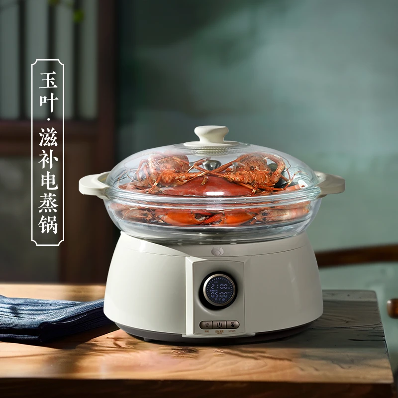 拓璞玉叶滋补电蒸锅鲜水蒸锅快速出蒸汽智能海鲜多功能全自动E034