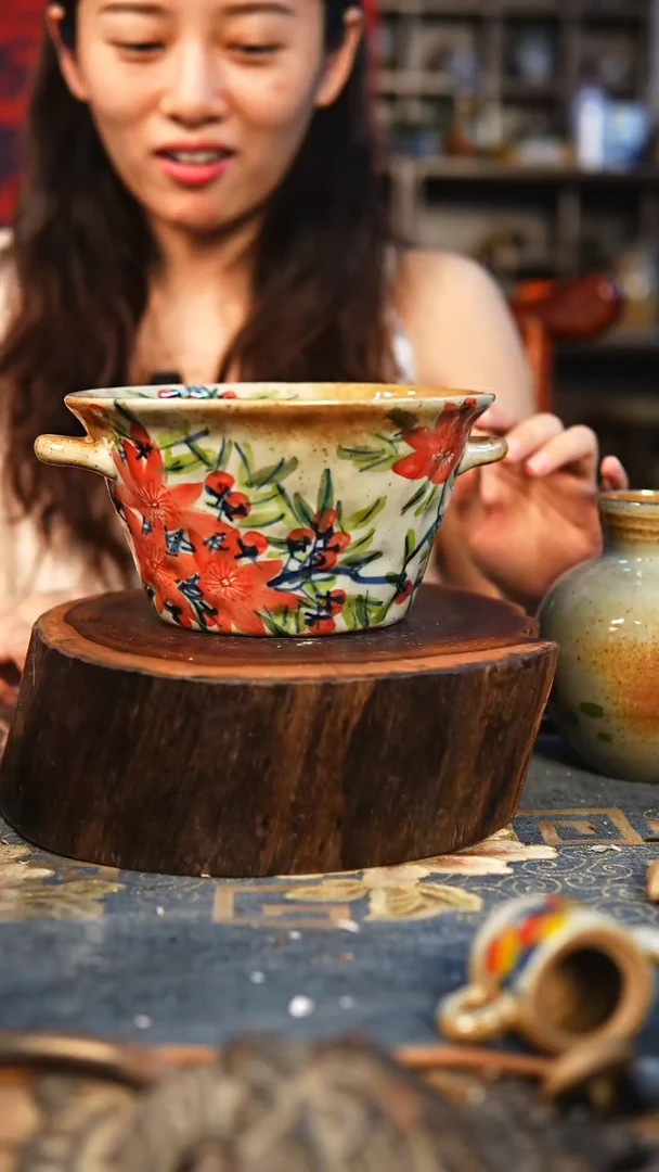 【闪购商品】瓷片手工手绘，高温釉下彩