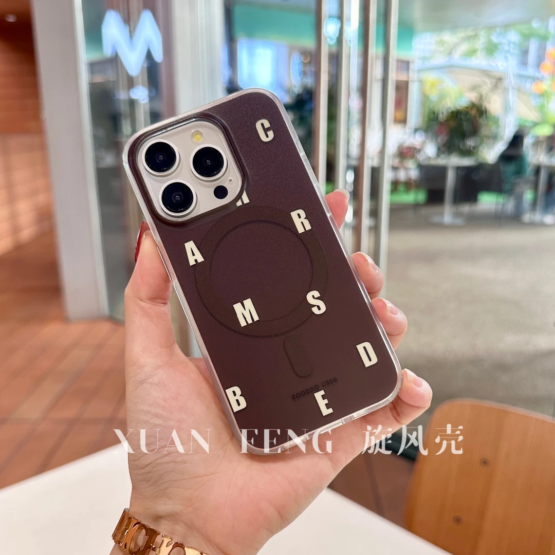 磁吸字母苹果15promax创意14pro/13/12个网红性磨砂防摔手机壳 套