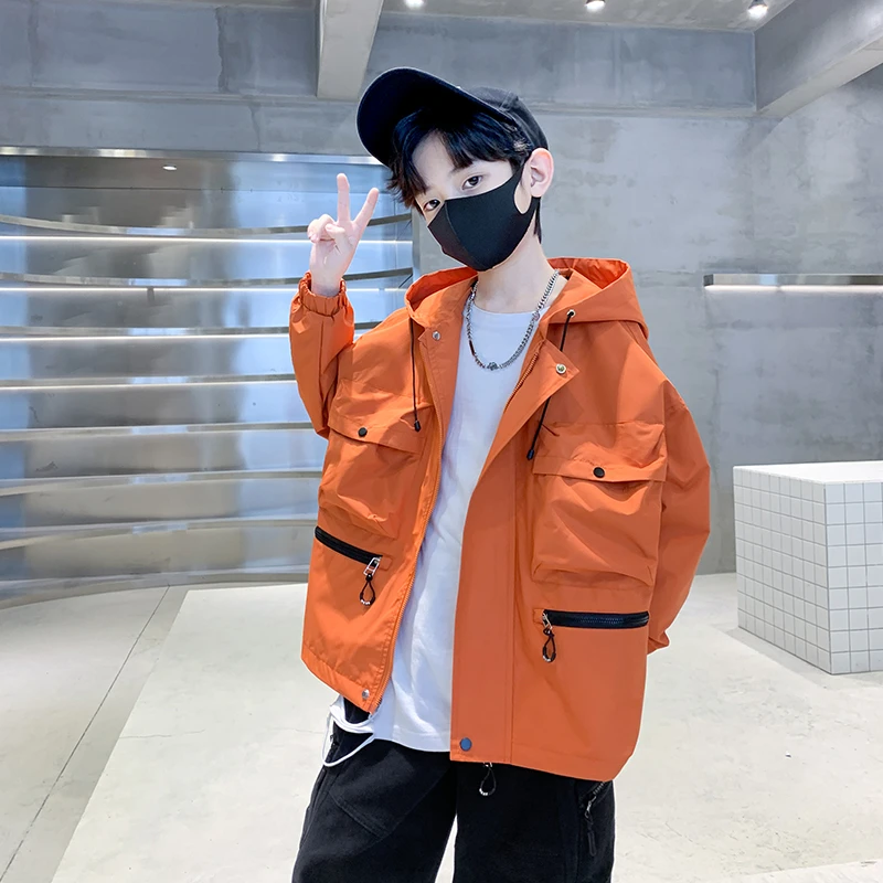 男童秋装工装冲锋衣外套2025新款大儿童男孩春秋款网红炸街秋季潮