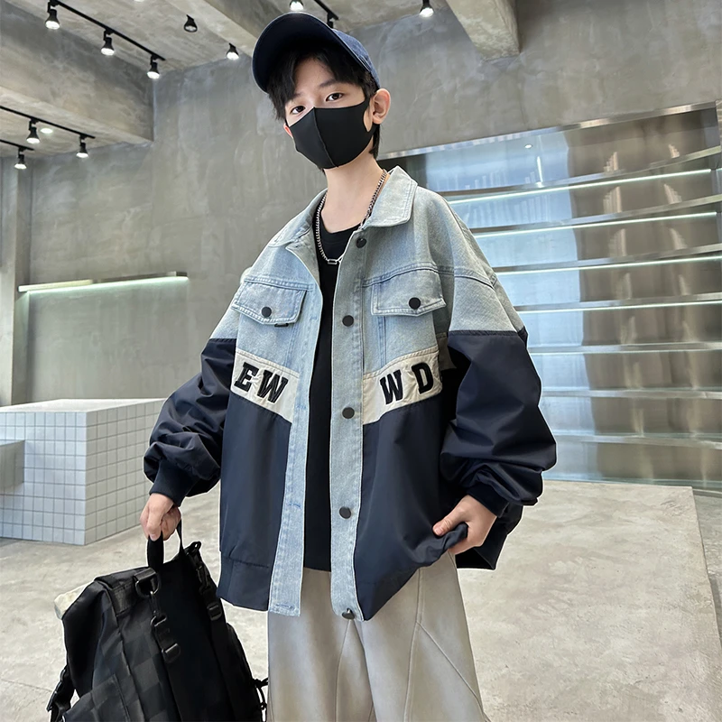 儿童装男童秋装牛仔外套2025新款中大童秋季男孩痞帅春秋款洋气潮