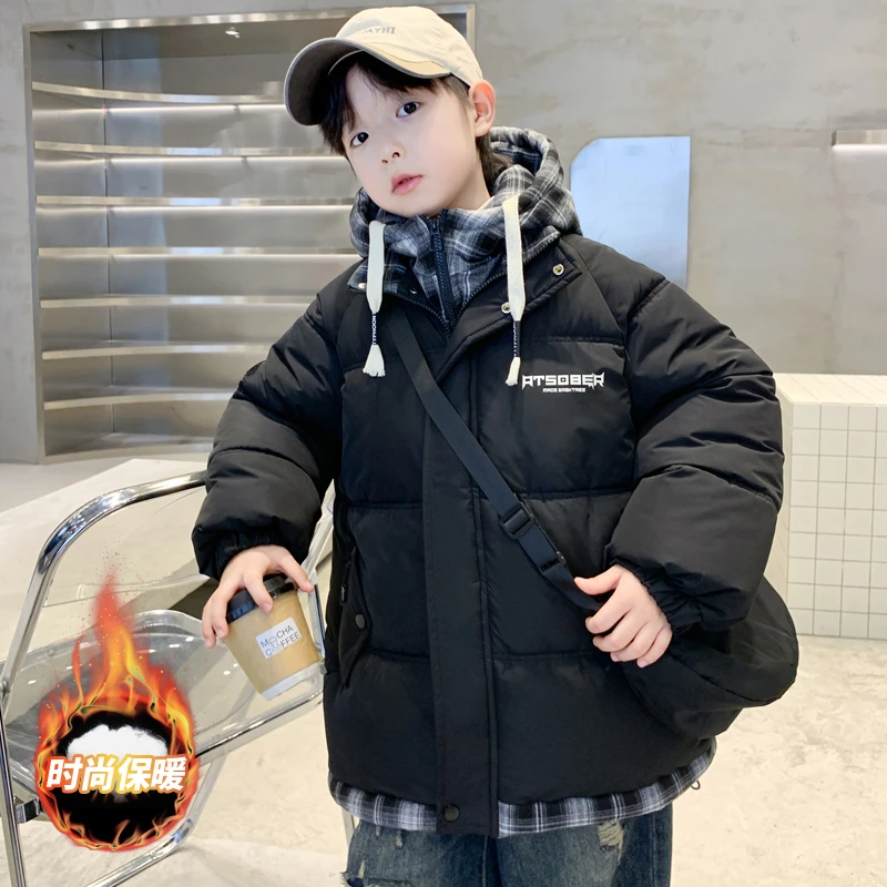 儿童装男童冬装羽绒棉服2024新款中大童棉袄冬季男孩加厚棉衣外套