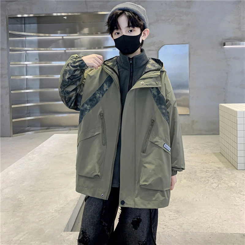 男童外套春秋款2025新款儿童冲锋衣三合一可拆卸中大童秋冬装保暖