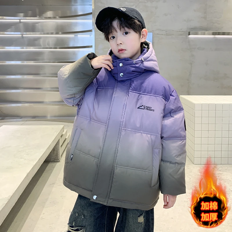 儿童装男童冬装羽绒棉服2024新款中大童加厚棉衣外套冬季男孩棉袄