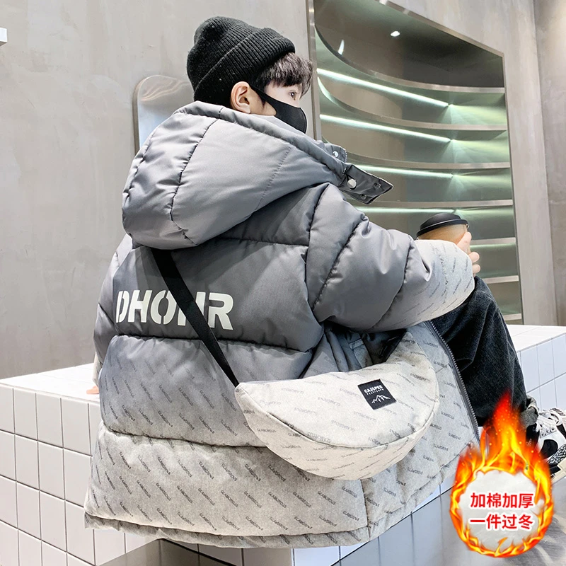 男童冬装加厚羽绒棉服外套2024新款中大童男孩冬季儿童洋气棉衣潮
