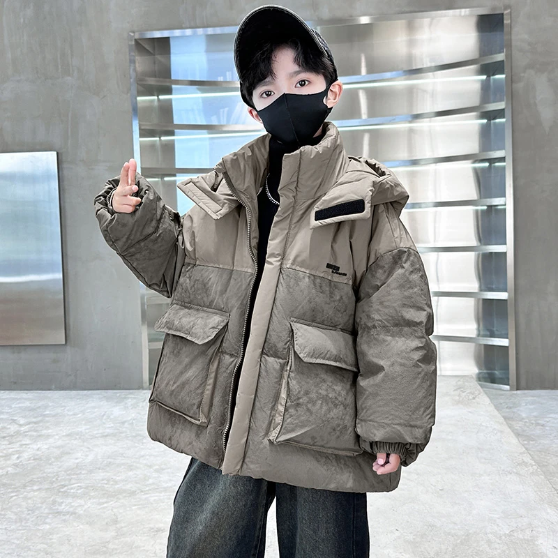 男童冬装羽绒棉衣2025新款洋气中大童冬季棉衣棉袄加厚保暖外套潮