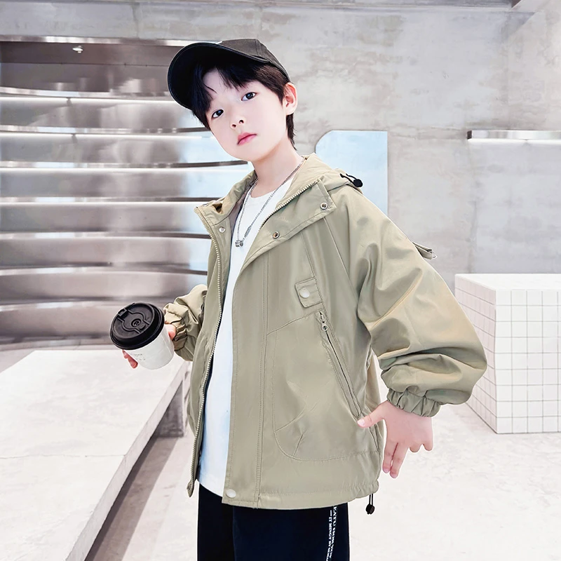 儿童装男童秋装外套2025新款中大童春秋款炸街秋季男孩洋气冲锋衣