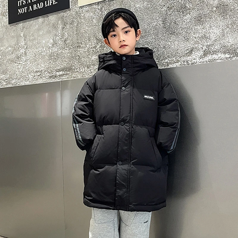 男童加厚冬季棉服外套中长款校服神器中大儿童冬装手塞棉袄男孩潮