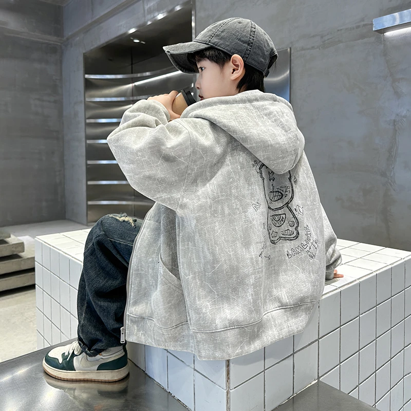 男童秋装卫衣外套2025新款儿童春秋款上衣大童秋季休闲连帽洋气潮