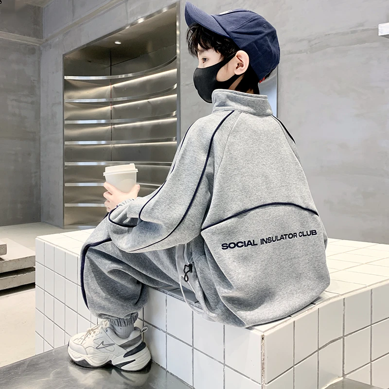 儿童套装男童秋装2025新款中大童春秋款酷帅卫衣运动服帅气时髦潮