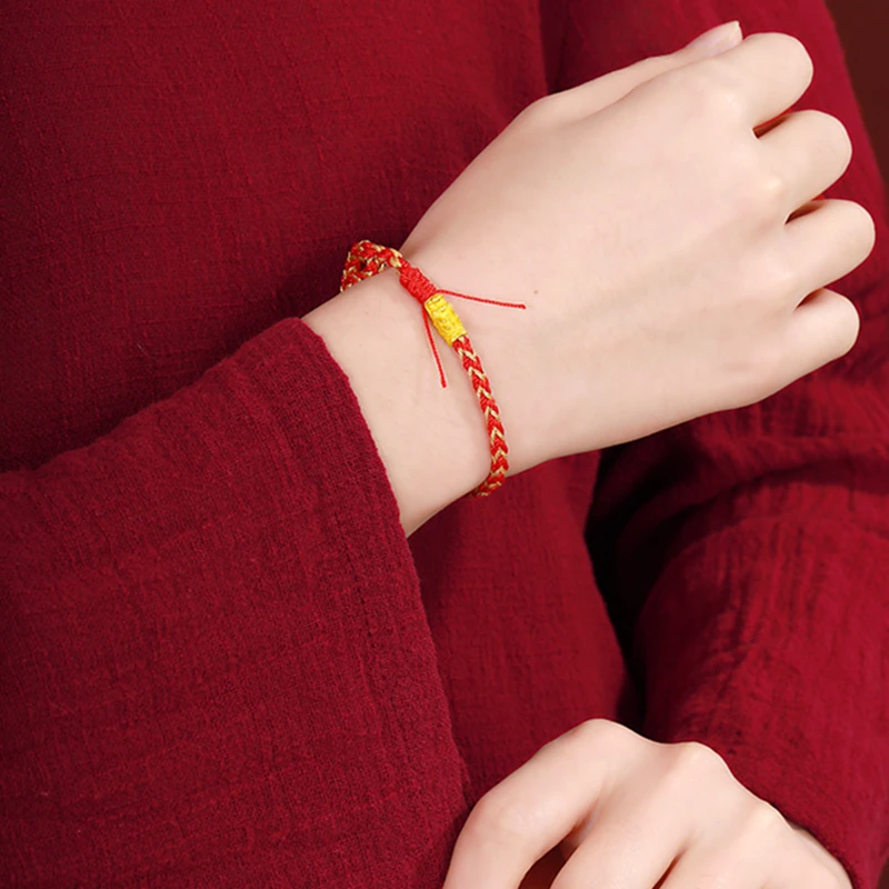 合金手链 2024红绳手链手编绳手串手工编织可调节手饰饰品红手绳
