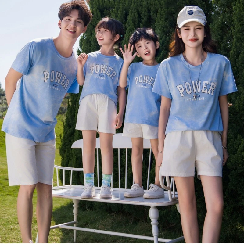 炸街时尚亲子装一家三口四口夏季新款网红休闲短袖t恤洋气母女装
