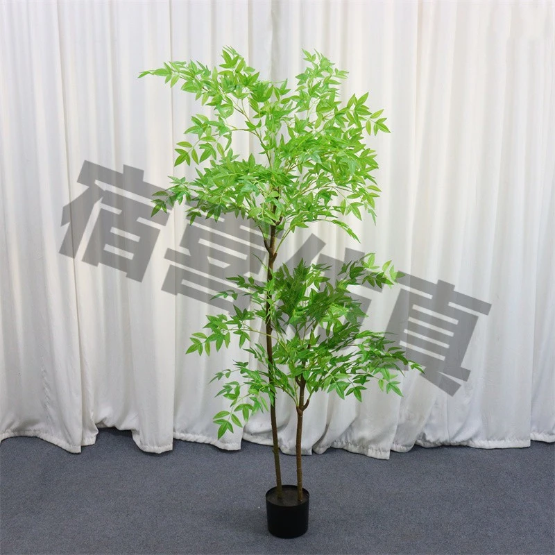 南天竹仿真客厅摆件装饰仿真花摆设乔迁新居家居植物大型盆景开业