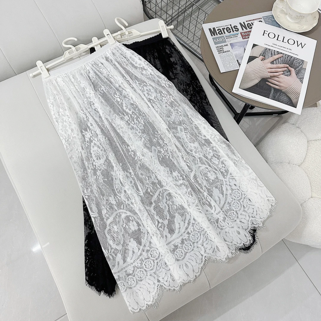 秋冬季旗袍衬裙蕾丝半身裙叠穿内搭卫衣毛衣漏下摆打底裙屁帘短裙