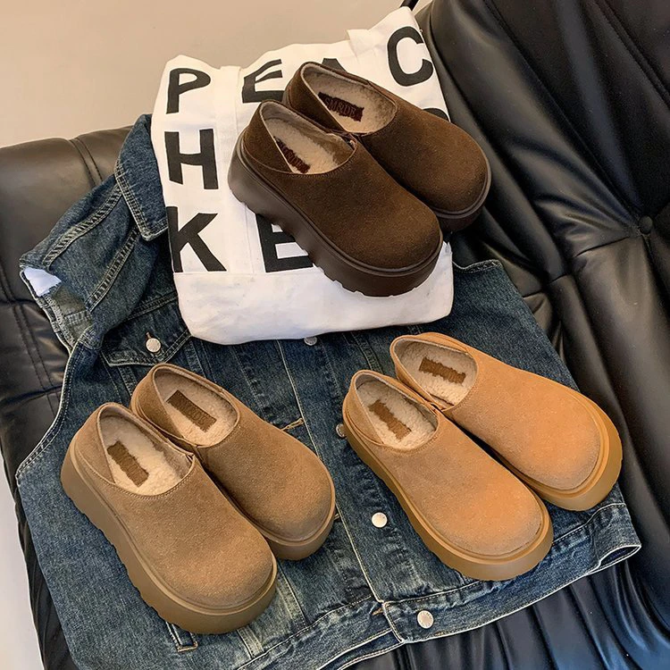 勃肯鞋女秋冬两穿一脚蹬百搭保暖女鞋