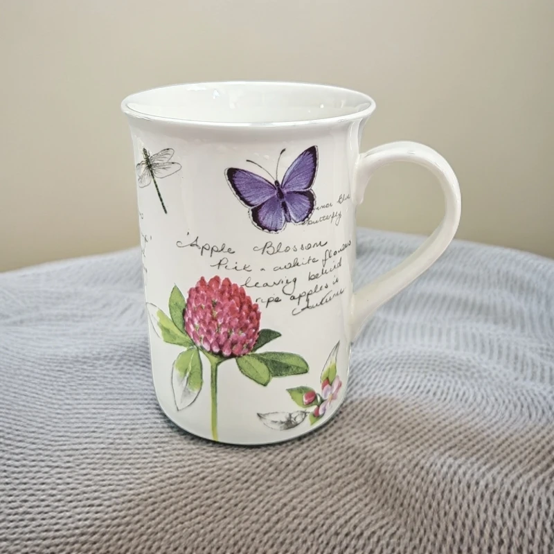 外贸小清新田园风格骨瓷马克杯