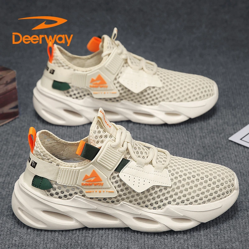 德尔惠男鞋夏季潮流透气鞋薄款网面防臭潮鞋百搭男款运动鞋跑步鞋