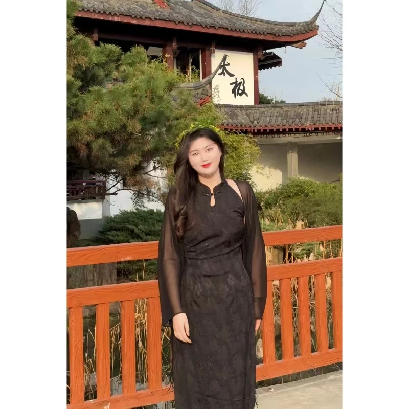 【小稳定制】高个子大码重工提花法式尤莱特新中式流苏连衣裙套装