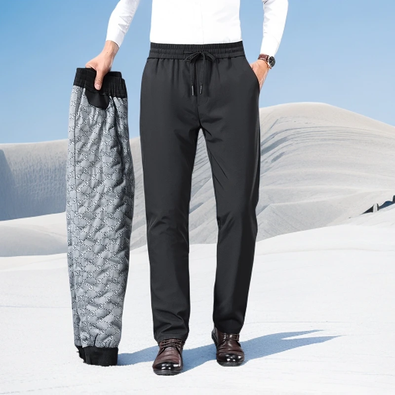 老爷车【羽绒裤】男裤防寒保暖鸭绒裤中老年松紧腰直筒裤男女同款