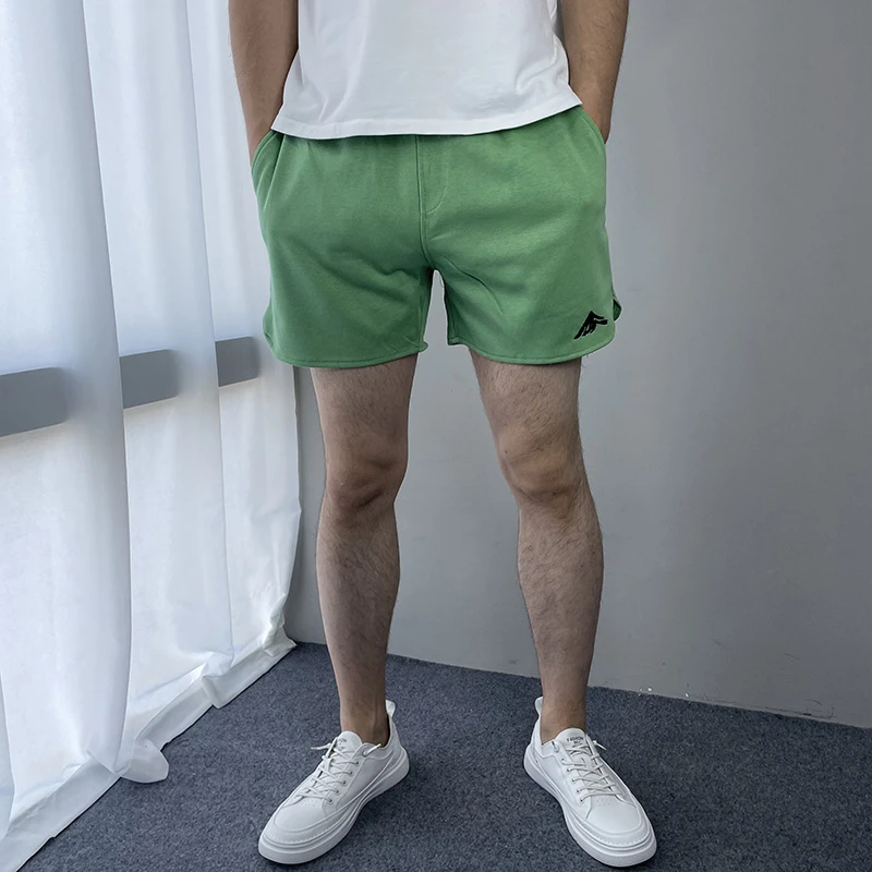 不过膝三分裤男弹力纯棉运动短裤 松紧腰系带马拉松跑步3分运动裤