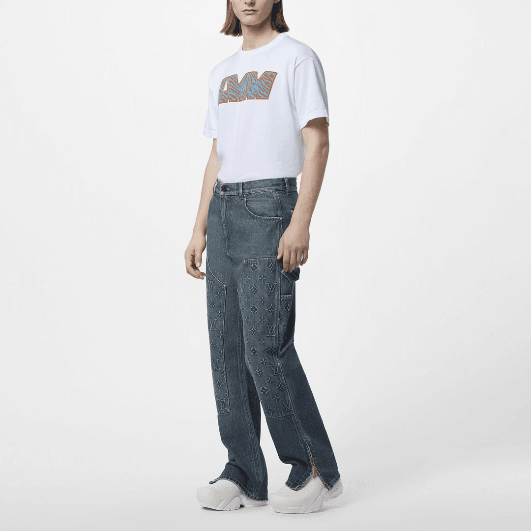 CQ Louis Vuitton FW23满印牛仔裤32码/全新带吊/公价17900/55539