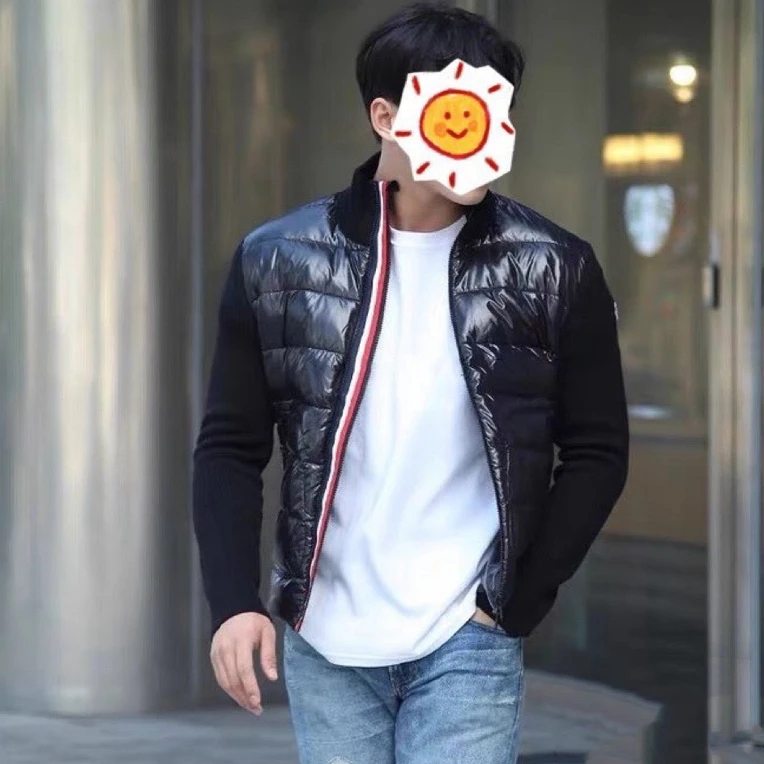 CD MONCLER拼接立领拉链针织衫海军蓝/XL码/98新/毒8199/02789