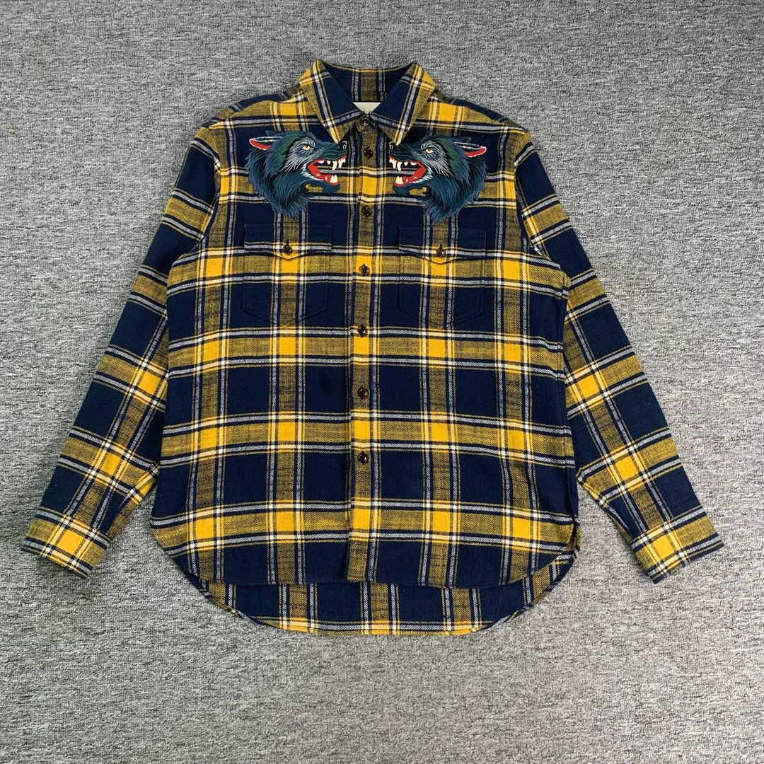 Gucci狼头刺绣衬衫/41码/98新/公价8000/53797
