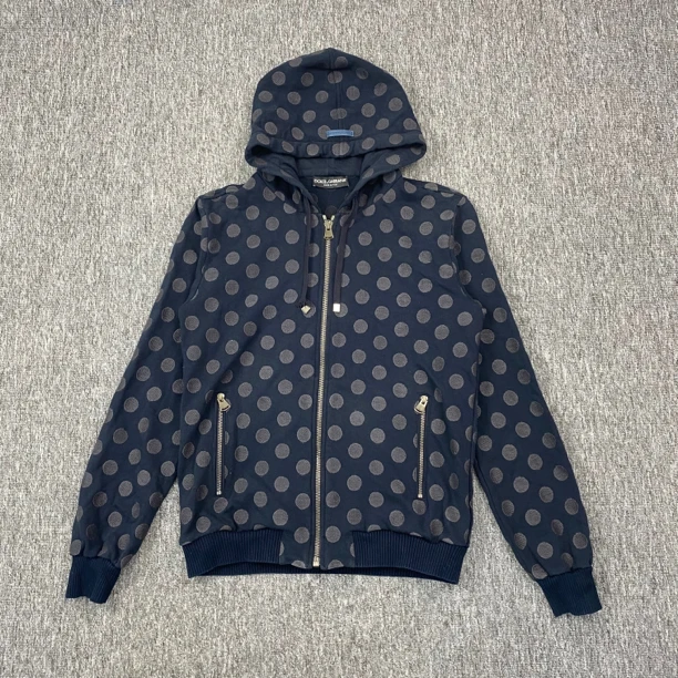 PJM Dolce Gabbana波点拉链外套/48码/95新/抽绳五金掉落/80513