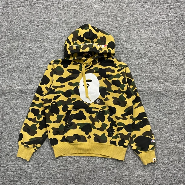 CQ Bape x Champion迷彩帽衫/S码/95新/轻微污渍/001749