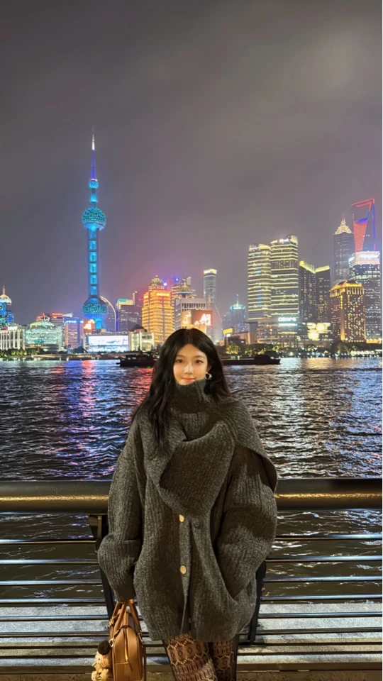 结构高领针织毛衣两件套
