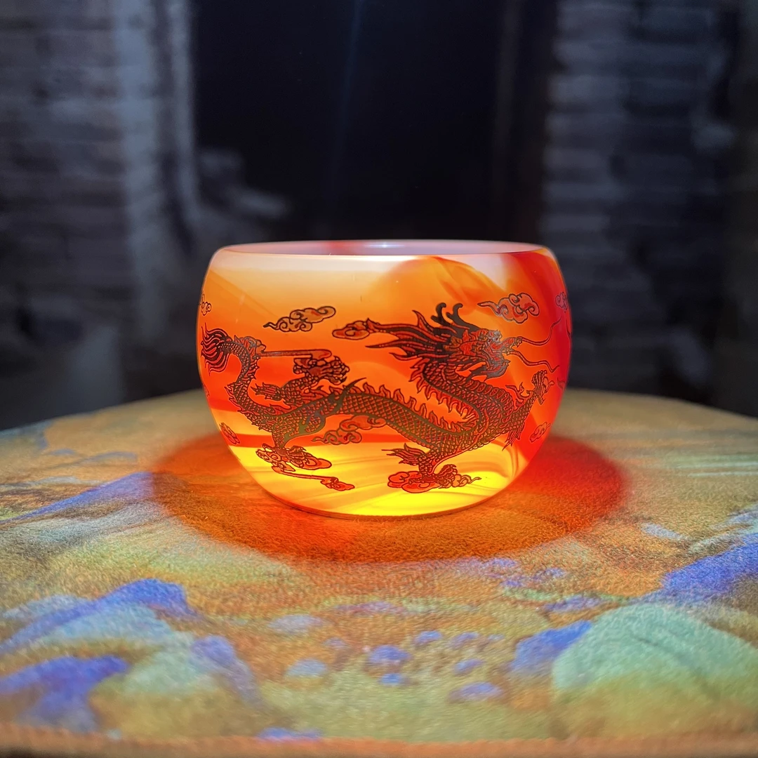 国尊红  双龙戏珠  E茶杯 精美无暇 茶器 茶具 无礼盒