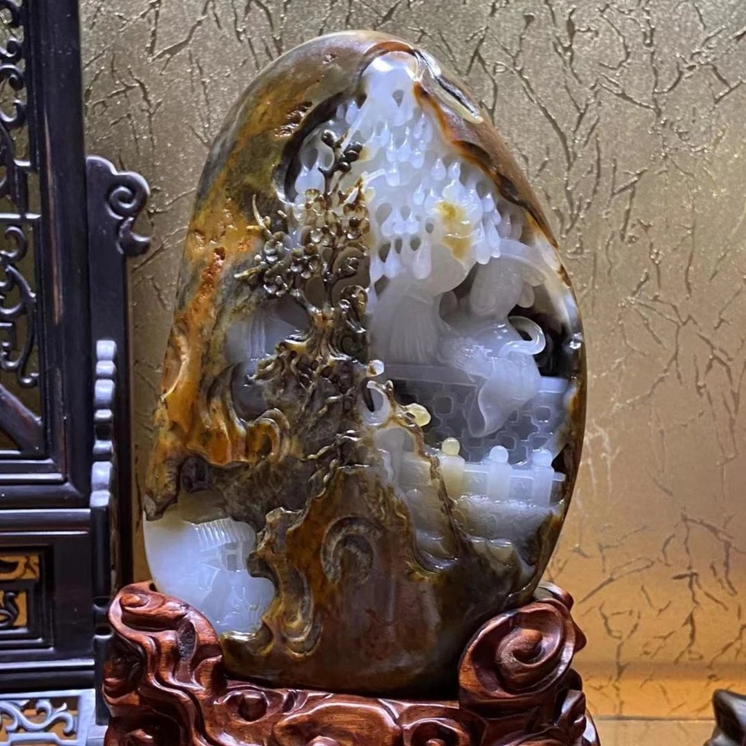 （踏雪寻梅）和田玉摆件. 做工精致！玉质细腻！具有良好收藏价值