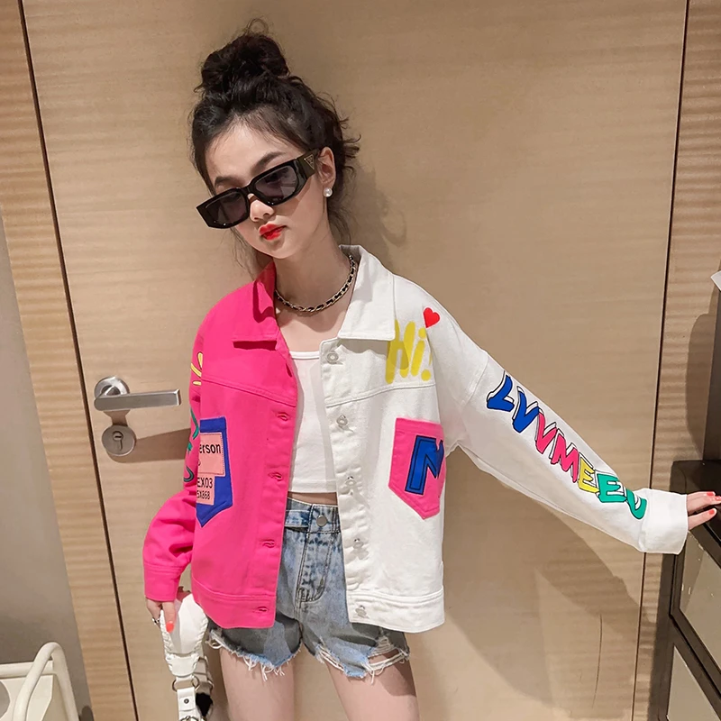 女童外套韩版2025春秋新款中大童小女孩时尚洋气撞色春款开衫上衣