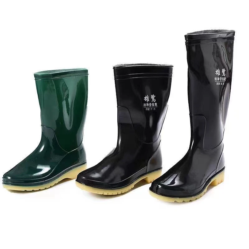 雄鹭高筒男士工地防水耐磨劳保工作雨鞋中筒女士防滑牛筋防水雨鞋