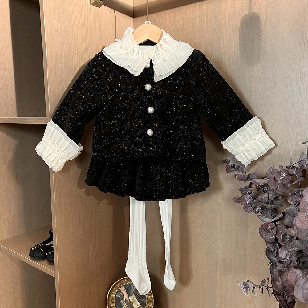 【千诺】WWLL定宝宝冬装女童套装小香风女童淑女套装