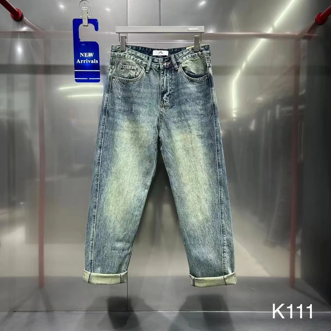 （K111牛仔裤）小众设计师男女同款日系极简风牛仔裤