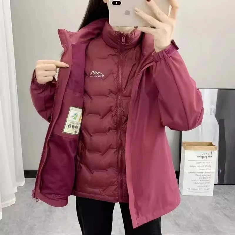 FENGXUELANG/风雪狼羽绒内胆加厚女三合一可拆卸两件套男登山服