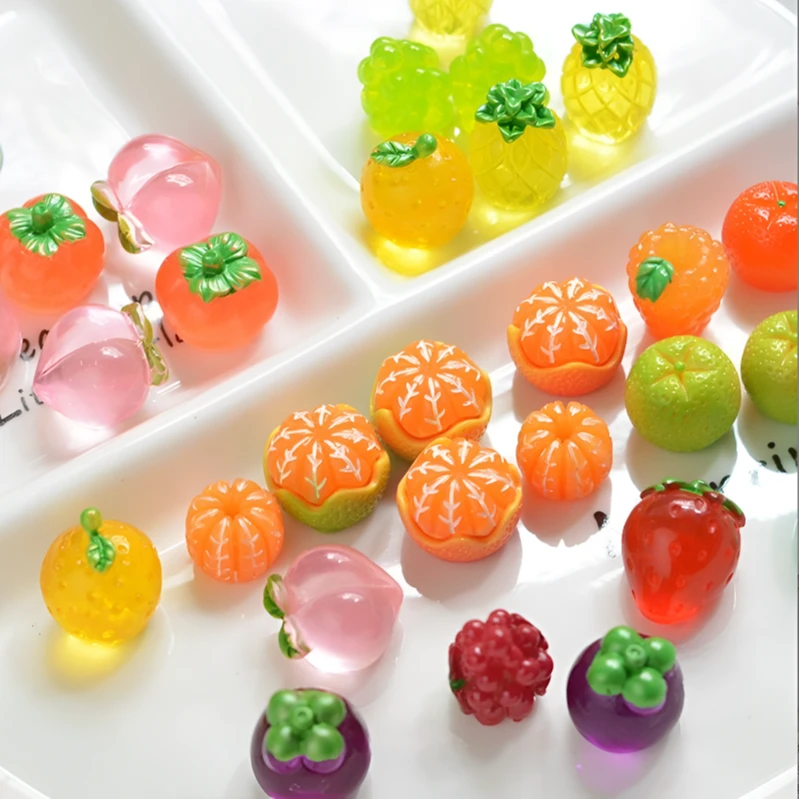 【全夜】树脂仿真水果萌粒系列DIY饰品创意装饰惊喜摆件diy