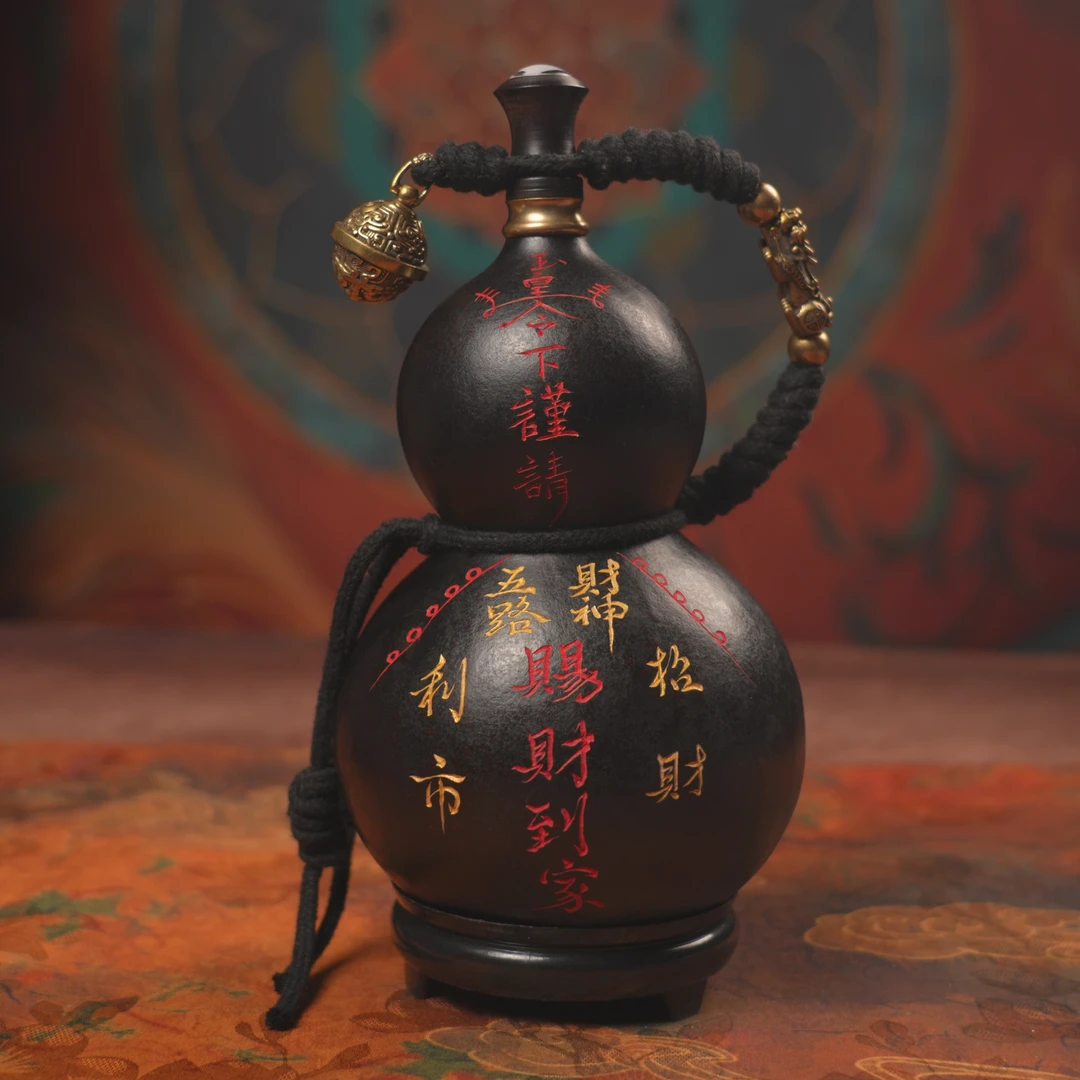 R1220  容量550-650ML  雕刻系列 大漆酒葫芦
